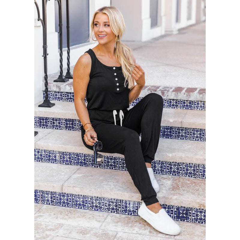 Coachella Music Festival Outfits Summer Vest Drawstring Harem Trousers Solid Color