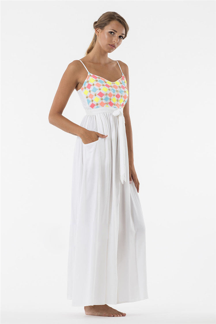 Beth Dutton Bohemian Dress Summer Spring Maxi Dresses Suspender Dress Vacation Dress