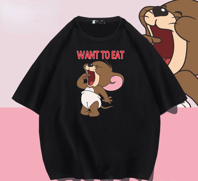 Tom And Jerry T Shirt Loose Cartoon Anime Half Sleeve