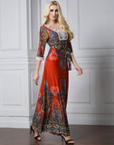 Gypsy Style Dresses mm Half Sleeve Large Size Beach Dress Ice Silk