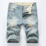 Men Denim Shorts Men's Jeans Shorts Hole Light