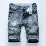 Men Denim Shorts Men's Jeans Shorts Hole Light