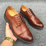 Men's Dress Shoes Classic Leather Oxfords Casual Cushioned Loafer Fall/Winter Formal Men's Leather Shoes Genuine Leather