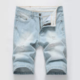 Men Denim Shorts Men's Jeans Shorts Hole Light