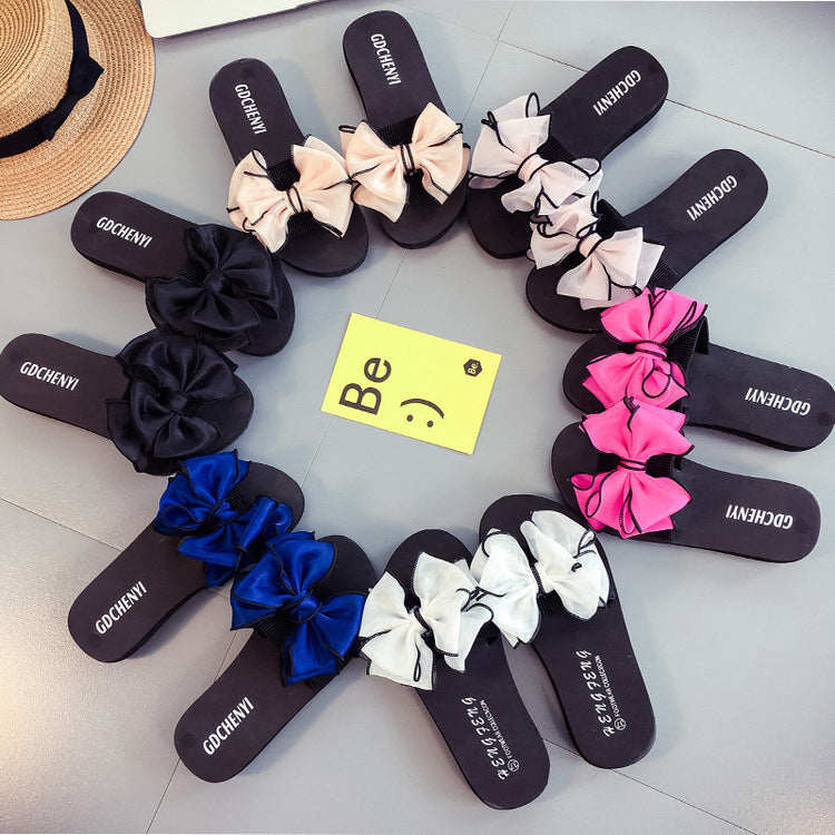 Women Open Toe Sandals Flats Summer Butterfly Flower Sandals