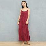 Maxi Burgundy Dress Formal Summer Women's Slip Pullover Dress Bottoming Skirt
