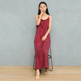 Maxi Burgundy Dress Formal Summer Women's Slip Pullover Dress Bottoming Skirt