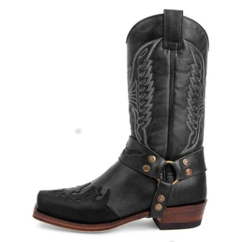 Western Shoes Men's Long Embroidered Vintage Men's Boots
