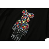 Bape Bearbrick T Shirt Spring And Summer Leisure Loose Classic Cartoon Print