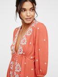 Beth Dutton Bohemian Dress Summer Spring Midi Dress Slim Embroidered Dress