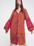 Beth Dutton Bohemian Dress Winter Autumn Maxi Dresses Embroidered Loose Dress