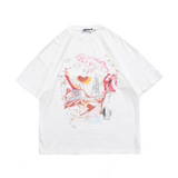 Y2g Shirts for Boys Spring/Summer Washed and Worn Printed Short Sleeve Retro T-shirt for Men