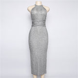 Kendall Jenner Wedding Guest Dress Backless Lace up Sleeveless Slim Fit