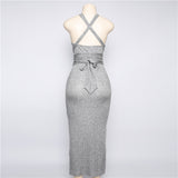 Kendall Jenner Wedding Guest Dress Backless Lace up Sleeveless Slim Fit