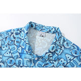 Man Fall Outfits Letter Long Sleeve Shirt Men and Women High Street Loose All-Match Casual Flower Shirt