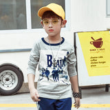 Children Long Sleeve Shirts T-shirt Autumn Cotton round Neck Pullover Men