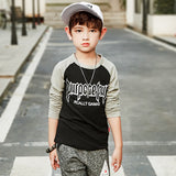 Children Long Sleeve Shirts Spring and Autumn Boy's Long-Sleeved T-shirt round Neck