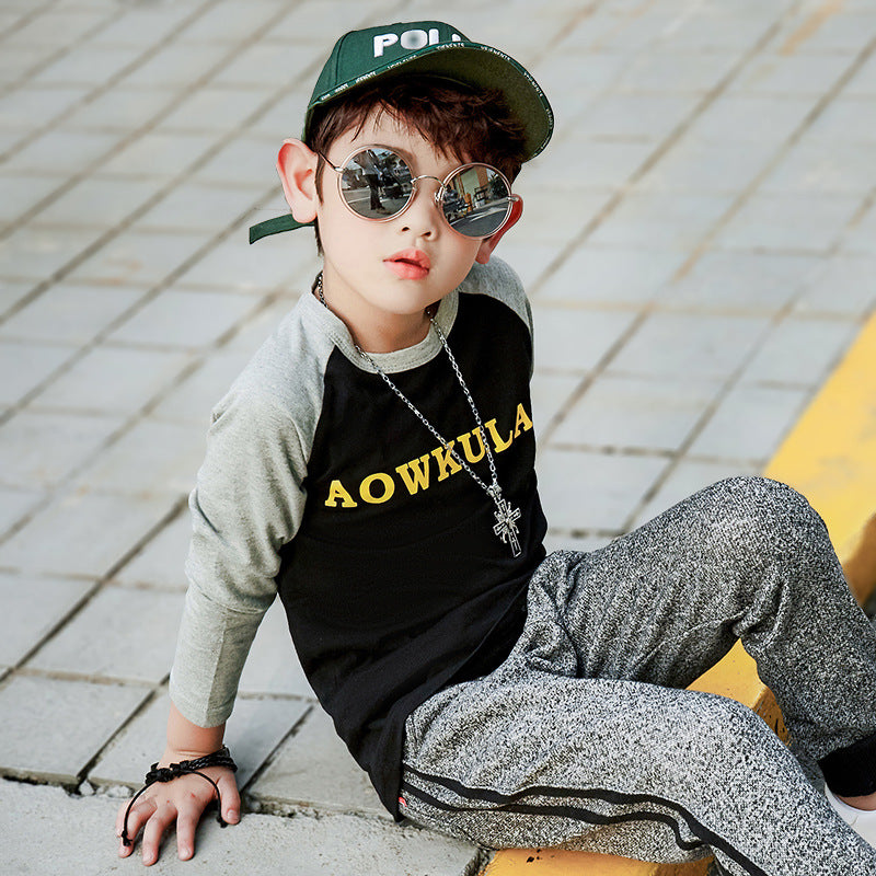 Children Long Sleeve Shirts T-shirt Autumn Cotton Boys Long Sleeve