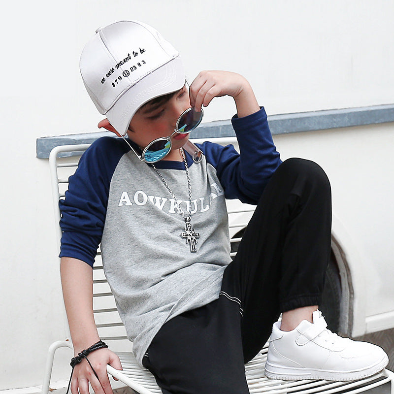 Children Long Sleeve Shirts T-shirt Autumn Cotton Boys Long Sleeve