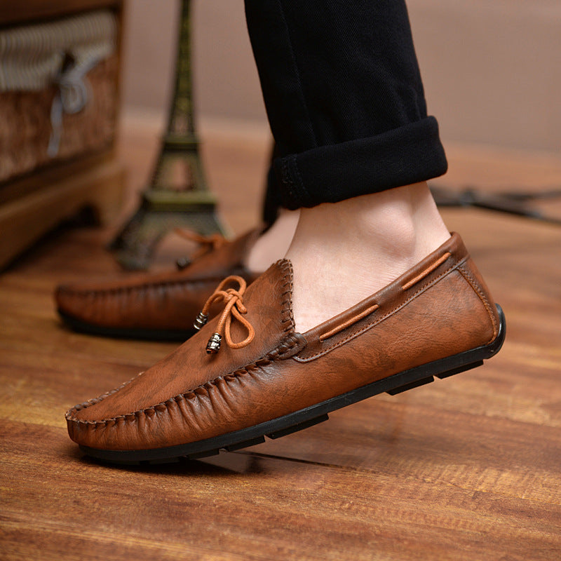 Men's Loafers Relaxedfit Slipon Loafer Men Shoes Spring/Summer Casual Shoes Fashion Leather Shoes Personality Retro Men's Shoes