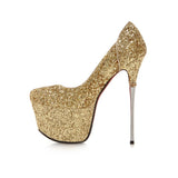 Gold Heels High Heel Pumps Stiletto Heel Pointed Women's Shoes