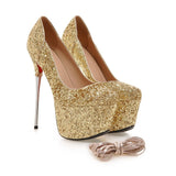 Gold Heels High Heel Pumps Stiletto Heel Pointed Women's Shoes