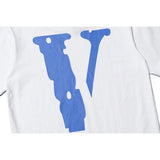 Vlone Summer Letter Printed Cotton Round Neck Male And Female Couple Short Sleeve Tshirt