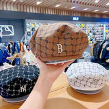 Boston Winter Hat Autumn and Winter Retro Painter Cap Octagonal Cap