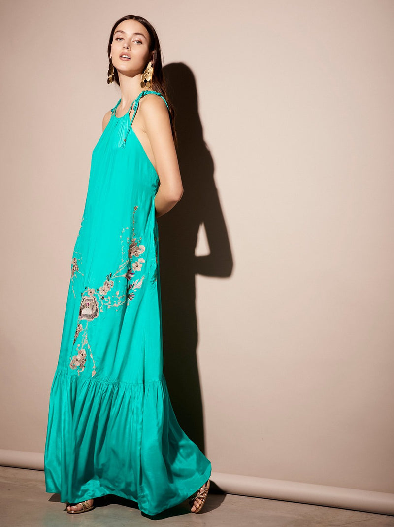 Beth Dutton Bohemian Dress Summer Spring Maxi Dresses Halterneck with Suspenders Long Loose