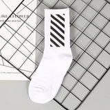Off White Socks Men's Fashionable Black and White Twill Tube Socks Cotton Socks Student Sports Socks