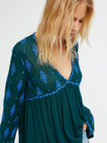 Beth Dutton Bohemian Dress Summer Spring Midi Dress Embroidered Long Sleeve Backless Dress