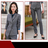 Interview Suit Women Autumn and Winter Women's Long Sleeve Trouser Suit Work Clothes