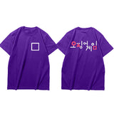 Squid Game Costume Short Sleeve Loose Crew Neck T-shirt Top