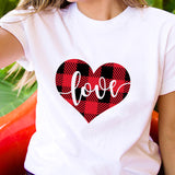 Valentine's Day T Shirts Couples Spring and Summer Women's Clothing T-shirt Short Sleeve Heart Printing Bottoming Shirt