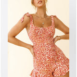 Coachella Music Festival Outfits Printed Fashion U-Shaped Backless Jumpsuit