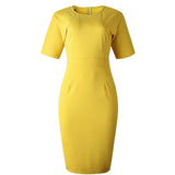 Dashiki Half Sleeve  Women Sexy African Party Dresses Yellow Pencil Dress Mustard Africa Clothing for Ladies