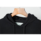 Off White Hoodie With Arrow Print Arrow Plus Size Casual And Comfortable Cotton Men'S Clothing Owt