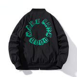 Varsity Jacket Solid Color Thin Embroidery