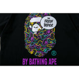 Bathing Ape T Shirt Summer Printing Colorful Graffiti Short Sleeve T-shirt Men and Women