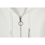 Off White Hoodie With Arrow Print Men'S Zipper Casual Comfortable Cotton Long Sleeve Owt