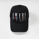 Amiri Hat Peaked Cap Sunshade Beach Casual Hat Adjustable Metal Lock Baseball Cap