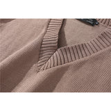 Men Sweater Solid Color Knitted Vest Man Loose Sleeveless Pullover