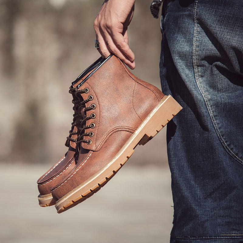 Men's Boots Work Boot Men Casual Boots Spring/Summer Worker Boot Casual Shoes High-Top Men's Shoes