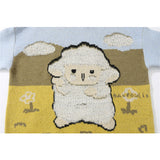 Men Sweater Lamb Pattern Brocade Sweater Men 'S Round Neck Pullover