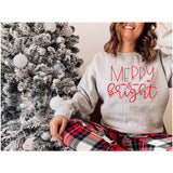 Merry and Bright Sweatshirts Crew Neck Sweater Merry and Bright