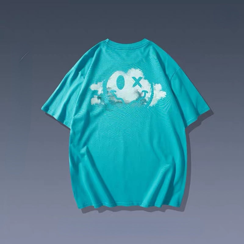 Men T-Shirts Graffiti Abstract Bear round Neck