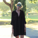 Coachella Music Festival Outfits Bikini Cover up Vacation Chiffon Outerwear Loose Oversized Shirt Sun Protective Clothes Coat