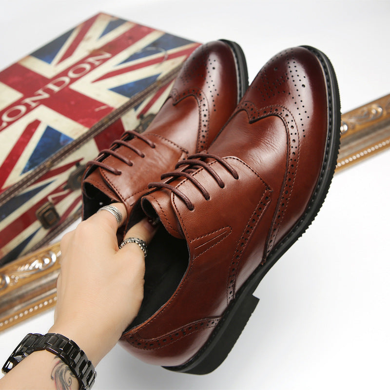Men's Dress Shoes Classic Leather Oxfords Casual Cushioned Loafer Cowhide Leather Casual Shoes Spring