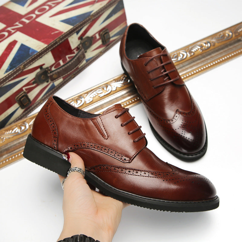 Men's Dress Shoes Classic Leather Oxfords Casual Cushioned Loafer Cowhide Leather Casual Shoes Spring