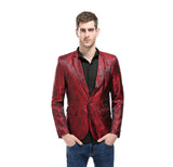 Men Prom Outfits Palace-Style Dark Pattern Road Suit